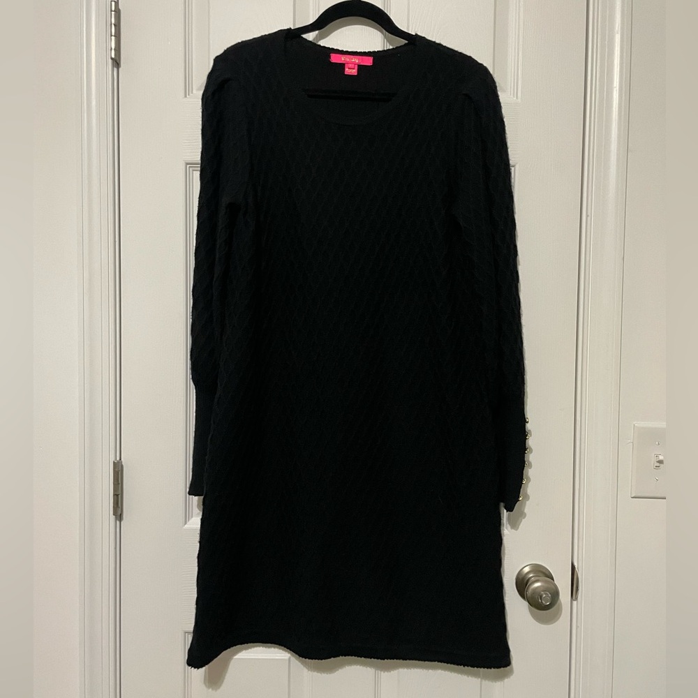 Lilly Pulitzer Black Sweater Dress - Size Large